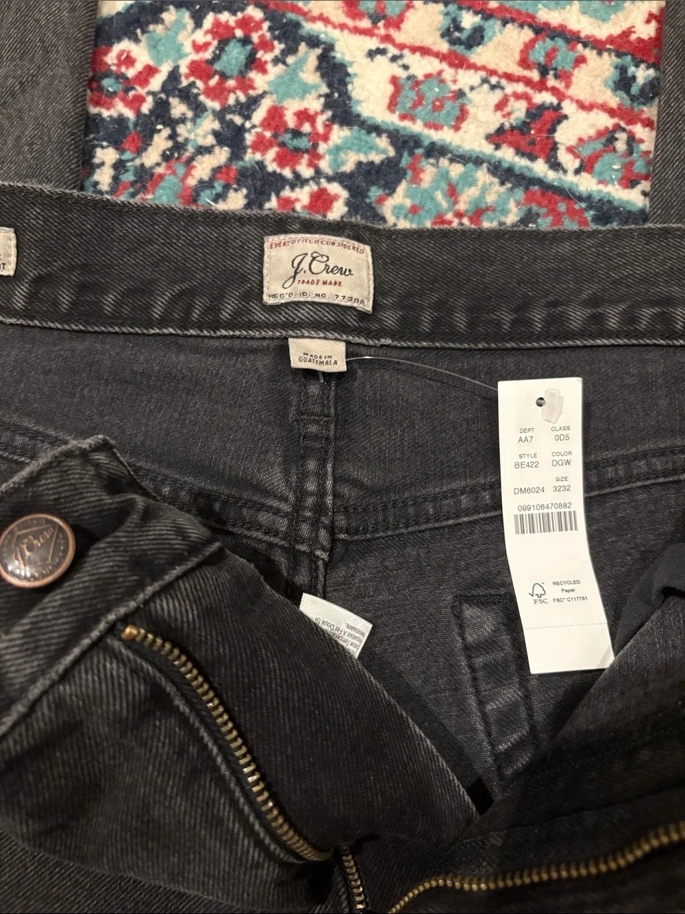 J. Crew Straight Men’s Jeans in Washed Black NWT